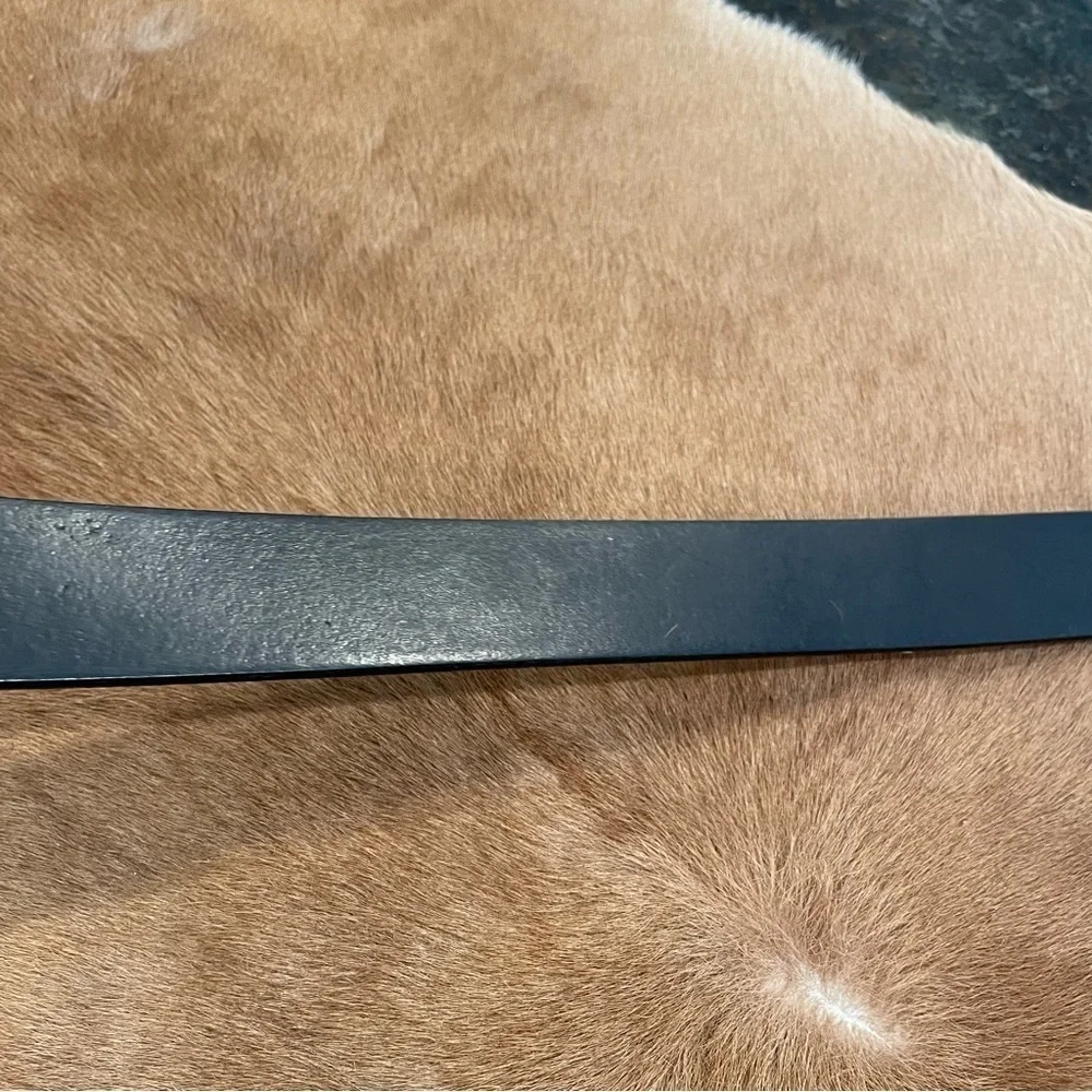 Genuine Leather Black Belt W/Silver Buckle Size 42